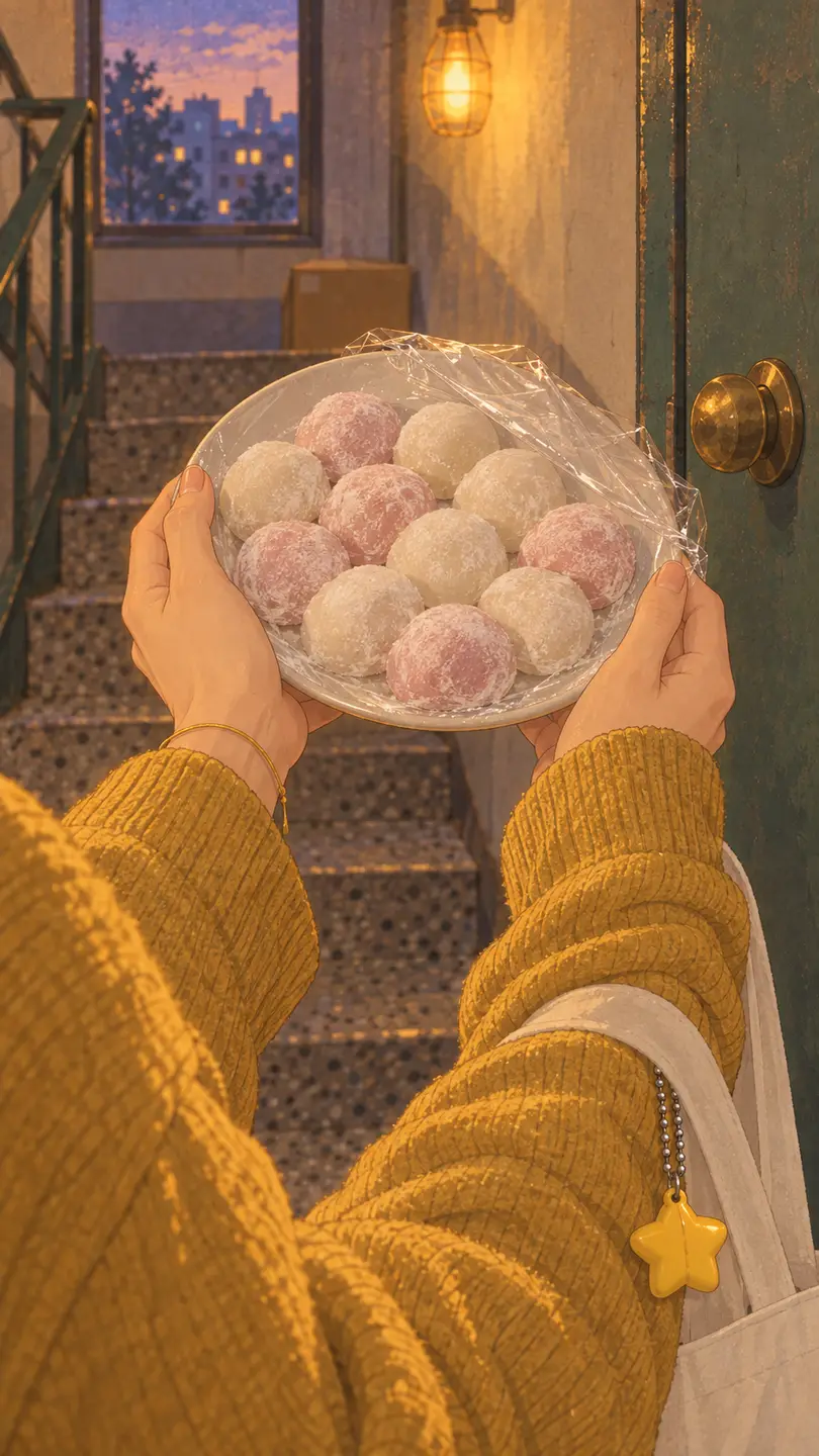 A scene from the story "The Friend Across the Hall"